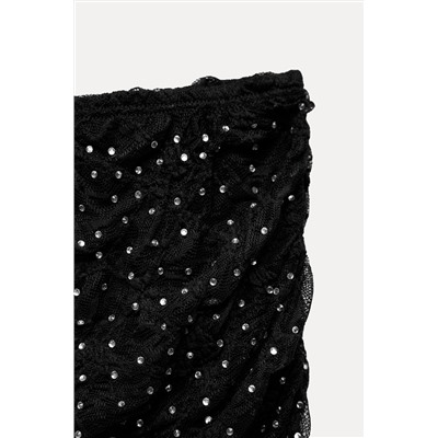 LACE MIDI SKIRT WITH RHINESTONES