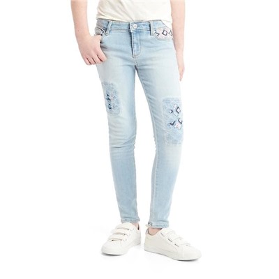 High stretch embroidery super skinny jeans