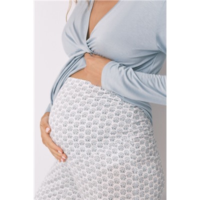 Pijama Capri "maternity" técnica soft touch azul
