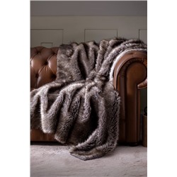Armend Peluş Koltuk Şalı - Kahverengi
