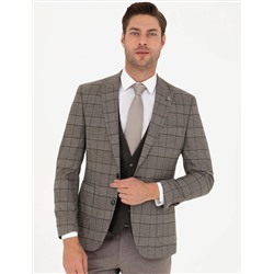 Açık Kahverengi Slim Fit Takım Elbise