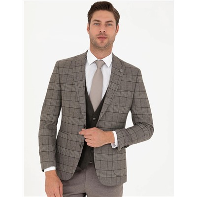 Açık Kahverengi Slim Fit Takım Elbise