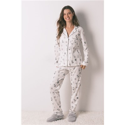 Pijama camisero 100% algodón Snoopy