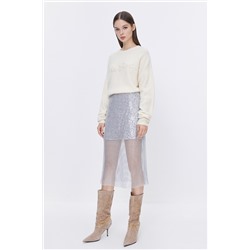 Falda midi Gris