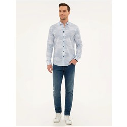 Mavi Slim Fit Uzun Kollu Gömlek