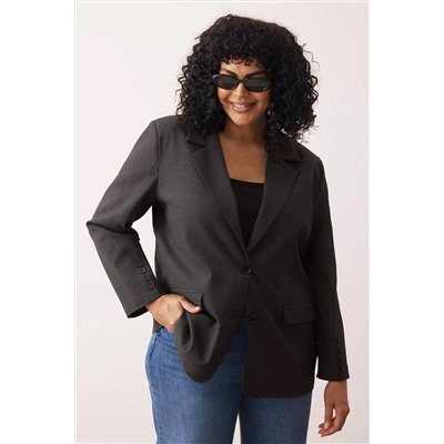 Antrasit Premium Oversize/Bol Kesim Astarlı Dokuma Blazer Ceket TBBAW26AG00007