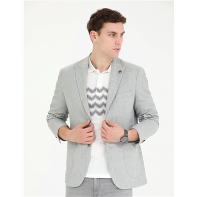 Gri Slim Fit Spor Ceket