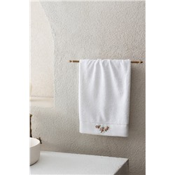 Dorothy Nakışlı %100 Pamuk Yüz Havlusu - Beyaz - 50x76 cm