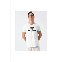 Bad Bear, Bear Tee Ks T-shirt Off-white Beyaz Logo Baskılı King Size Erkek Tişört
