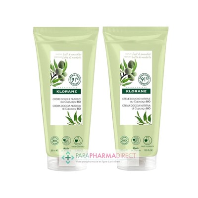 Klorane Cupuaçu Crème de Douche Nutritive Lait d'Amandier 2x200mlLot  × 2