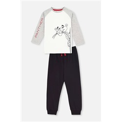 Dagi Gri Uzun Kollu Baskılı Jogger Paça Örme Pijama Takımı 23SB18243ME_GR
