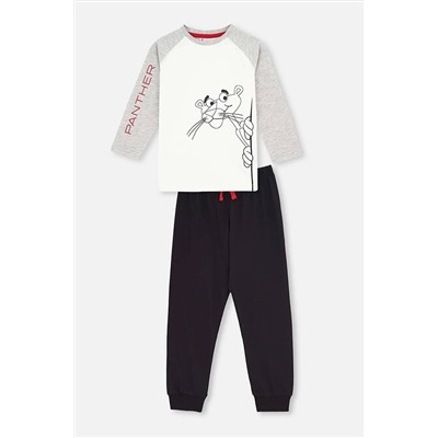 Dagi Gri Uzun Kollu Baskılı Jogger Paça Örme Pijama Takımı 23SB18243ME_GR