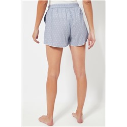 Short de pijama cintura alta - Azul claro jaspeado