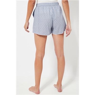 Short de pijama cintura alta - Azul claro jaspeado