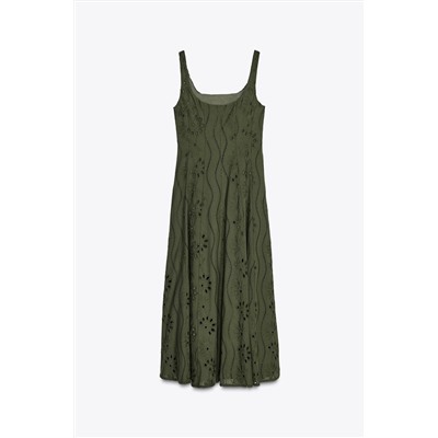 MIDI DRESS WITH CUTWORK EMBROIDERY