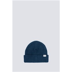 Gorro beanie en rib bicolor