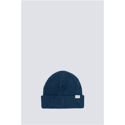 Gorro beanie en rib bicolor