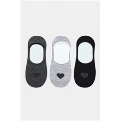 Penti, Big Hearts Siyah - Gri 3lü Babet Çorabı