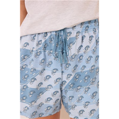 Pijama corto tirantes algodón paisley