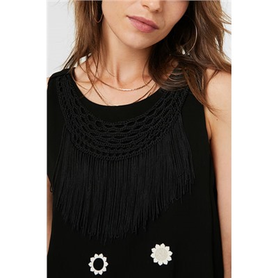 Vestido flecos sin mangas