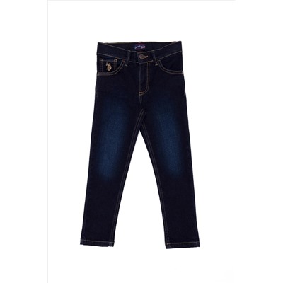 Kız Çocuk Koyu Mavi Jean Pantolon