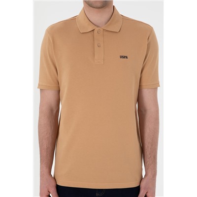 Erkek Regular Fit Polo Yaka Camel Basic Tişört