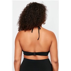 Siyah Boyundan Bağlama Detaylı Büyük Beden Bikini Üstü TBBSS24CT00000