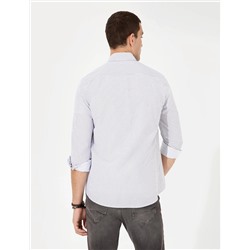 Lacivert Slim Fit Uzun Kollu Gömlek