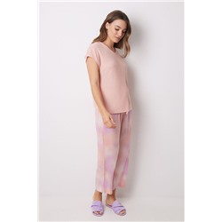 Pijama Capri estampado tiedye naranja