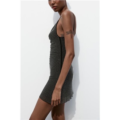 FEW ITEMS LEFT SHORT TULLE DRESS WITH RHINESTONES
