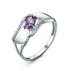 Серьги из серебра с александритом и фианитами родированные 2-3977-001