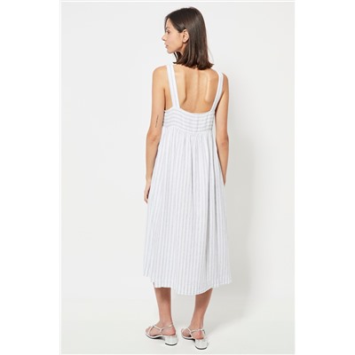 Vestido de pijama de lino - Blanco
