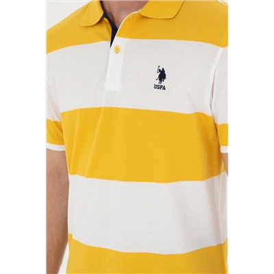 Erkek Regular Fit Polo Yaka Safran Tişört