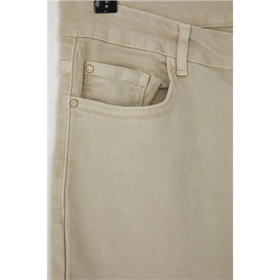 Bej Yüksek Bel Comfort İspanyol Paça Flare Fit Jeans TBBAW23JE00001