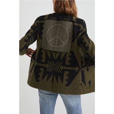 Blazer slim lana estampado