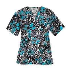 UA Tropical Delight Turquoise Print Scrub Top