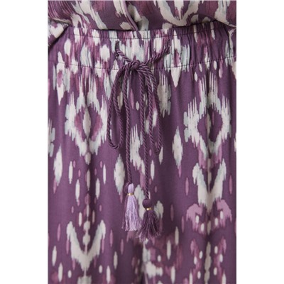 Pijama camisero Capri print geométrico morado
