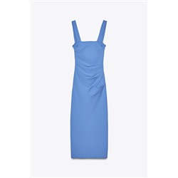 GATHERED MIDI DRESS