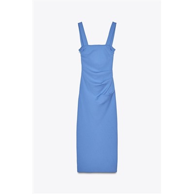 GATHERED MIDI DRESS
