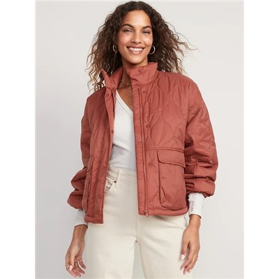 Packable Oversized Water-Resistant Quilted Jacket for Women