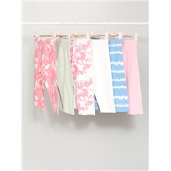 6-PACK OF PLAIN AND PRINTED CAPRI LEGGINGS
