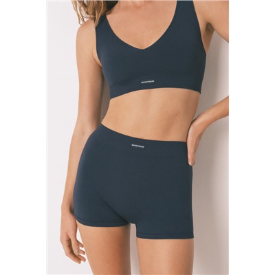Pantalón corto canalé azul oscuro