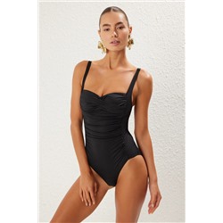 TRENDYOLMİLLA Siyah Drapeli Regular Mayo TBESS25MA00076