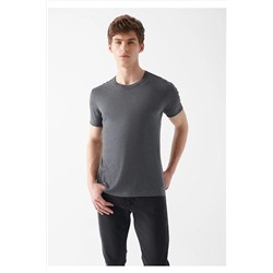 Mavi Gri Basic Tişört Slim Fit / Dar Kesim 063747-28392
