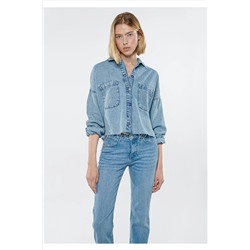 Mavi Rayna Açık Gölgeli Premium Blue Jean Gömlek Crop / Kısa Kesim 1210245-83842