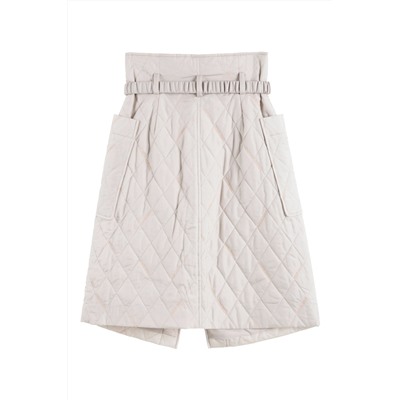 Falda cruzada de seda Beige