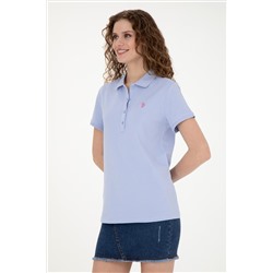 Kadın Mavi Basic Polo Yaka Tişört