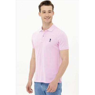 Erkek Açık Pembe Basic Polo Yaka Tişört
