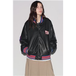 NFL LEATHER-EFFECT BOMBER JACKET
