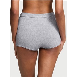 Logo Cotton High-Waist Boyshort Panty